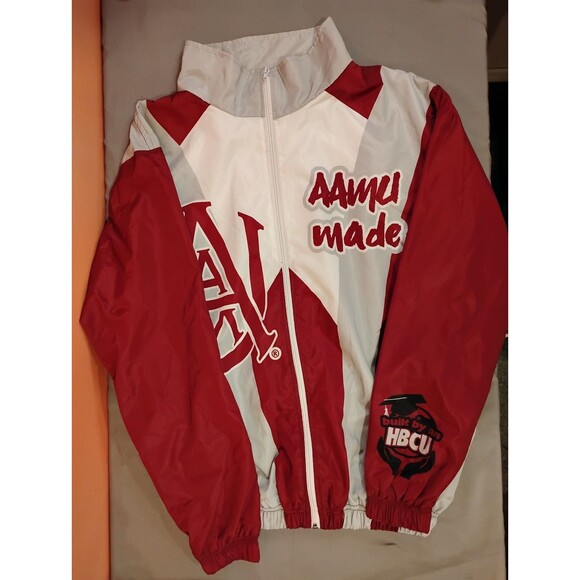 Men's Tones of Melanin University of Alabama A&M Windbreaker Jacket Red Large - Picture 3 of 7